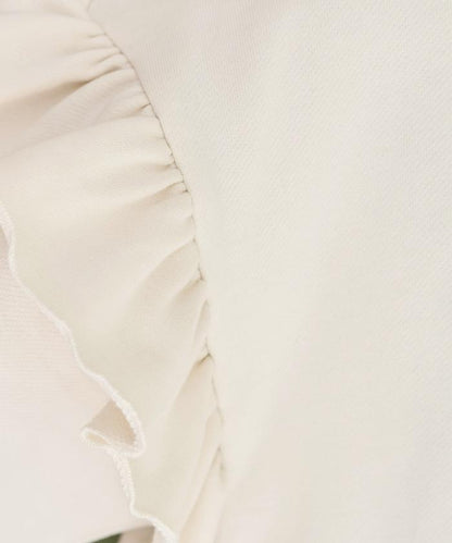 荷葉邊肩部內刷毛套頭衫（衛衣）