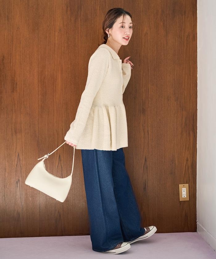 帶領亮片荷葉邊開衫