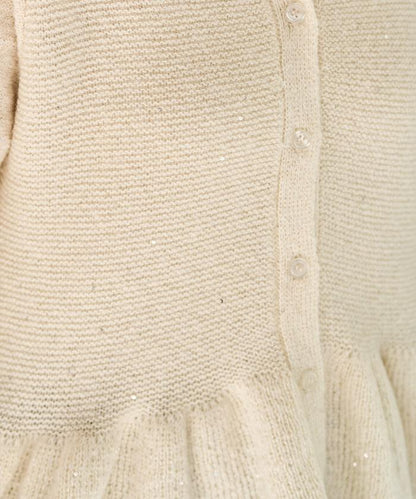 帶領亮片荷葉邊開衫