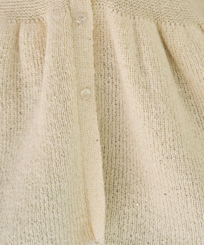 帶領亮片荷葉邊開衫