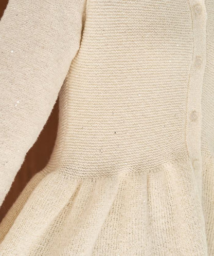 帶領亮片荷葉邊開衫