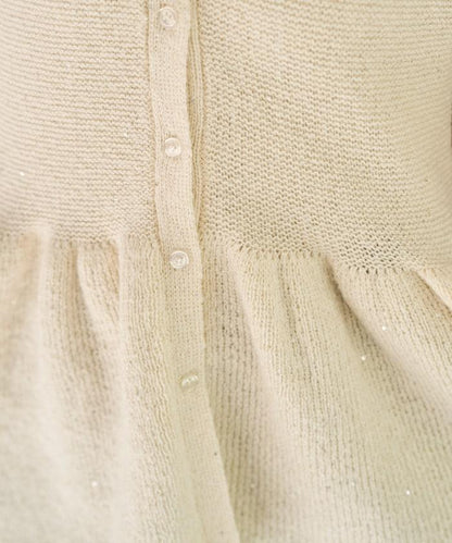 帶領亮片荷葉邊開衫