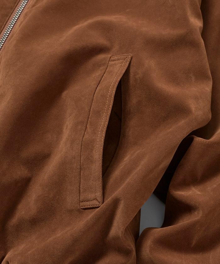 寬鬆版型仿皮絨拉鍊短款夾克