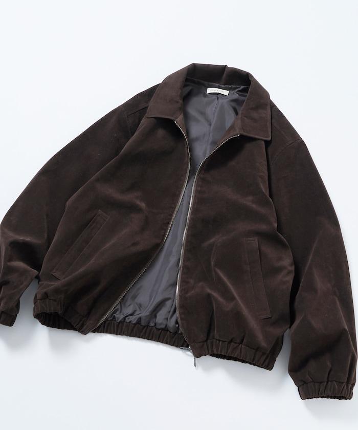 寬鬆版型仿皮絨拉鍊短款夾克