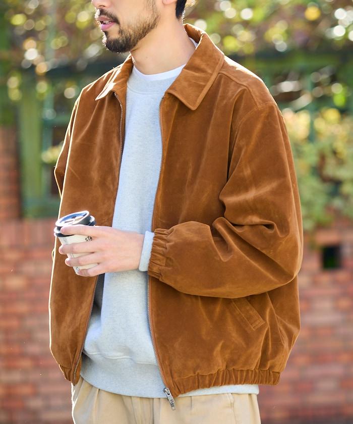 寬鬆版型仿皮絨拉鍊短款夾克