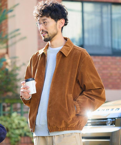 寬鬆版型仿皮絨拉鍊短款夾克