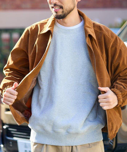 寬鬆版型仿皮絨拉鍊短款夾克