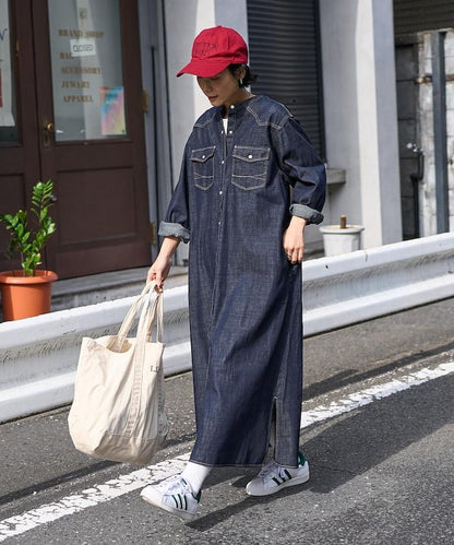 特別款牛仔襯衫連衣裙