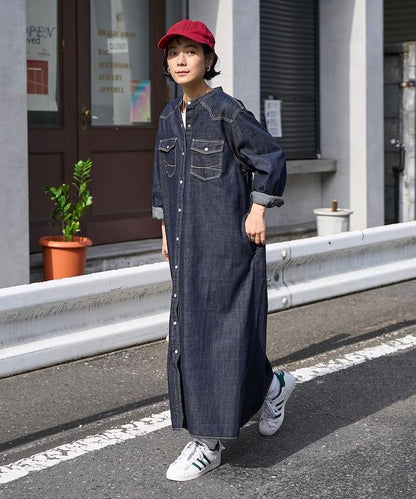 特別款牛仔襯衫連衣裙