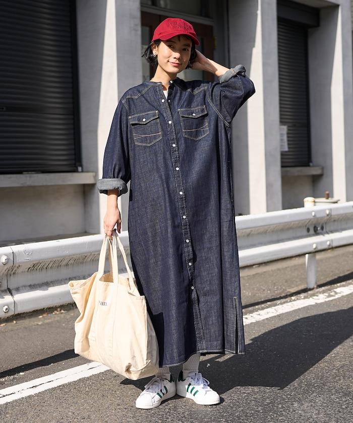 特別款牛仔襯衫連衣裙
