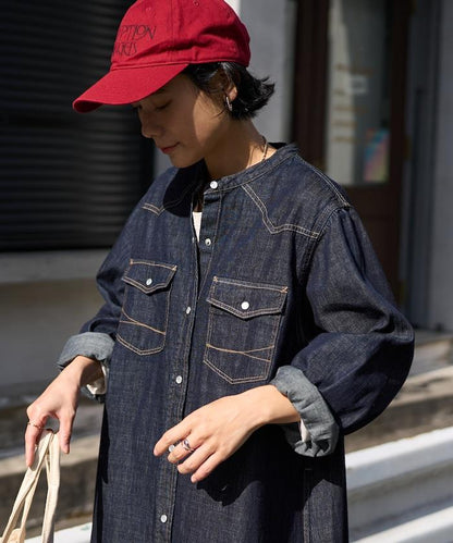 特別款牛仔襯衫連衣裙