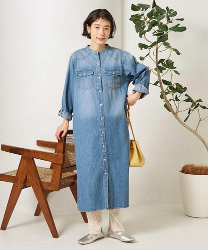 特別款牛仔襯衫連衣裙