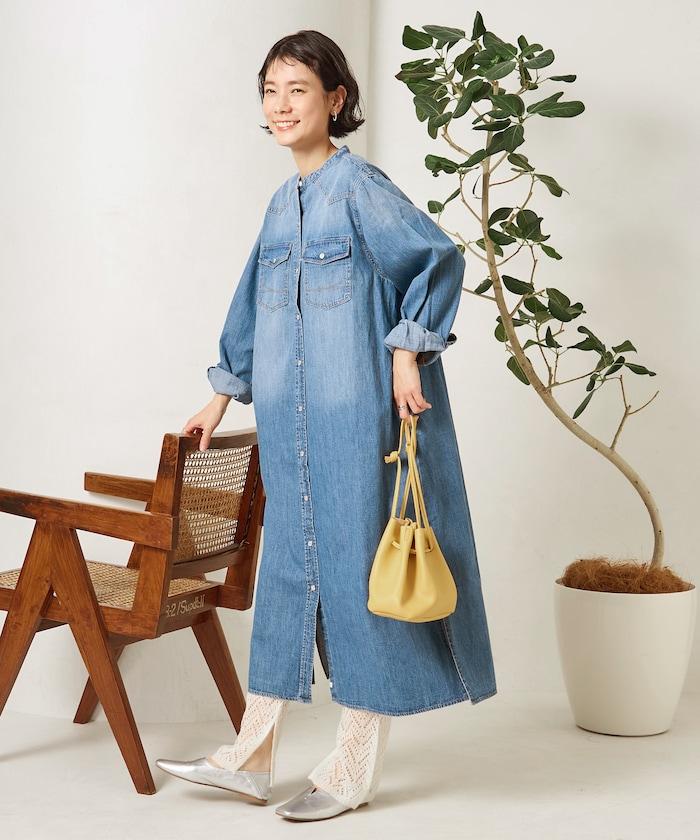 特別款牛仔襯衫連衣裙