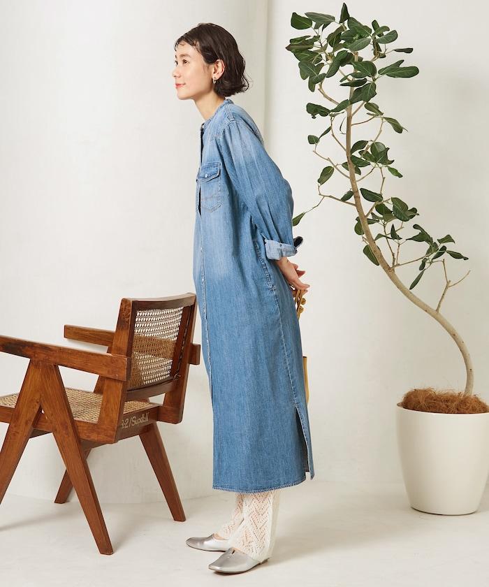 特別款牛仔襯衫連衣裙