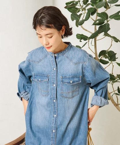 特別款牛仔襯衫連衣裙