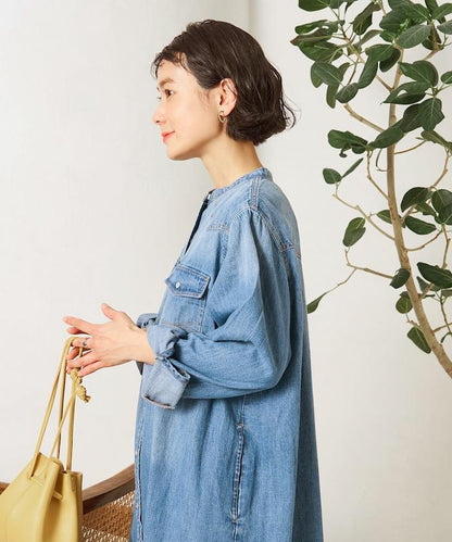 特別款牛仔襯衫連衣裙