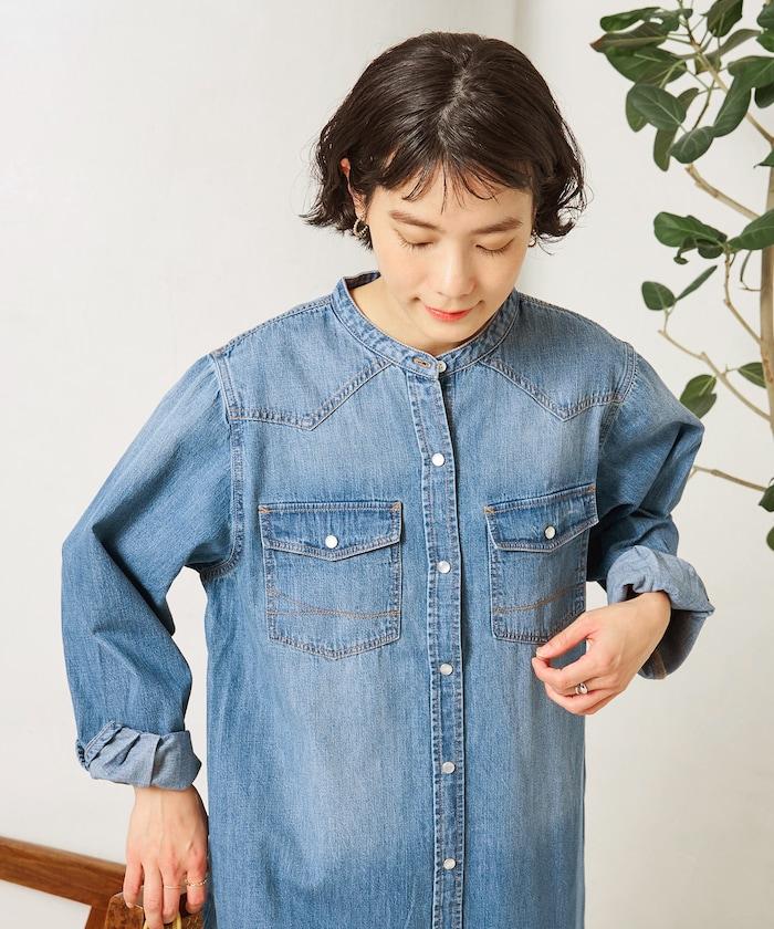 特別款牛仔襯衫連衣裙