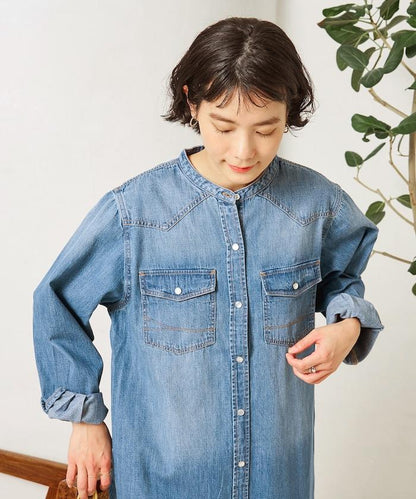 特別款牛仔襯衫連衣裙