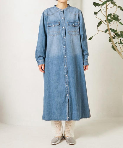 特別款牛仔襯衫連衣裙