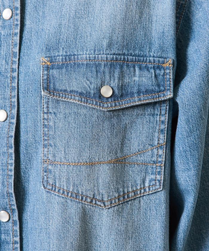 特別款牛仔襯衫連衣裙