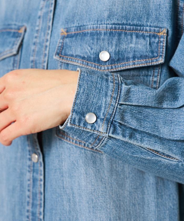 特別款牛仔襯衫連衣裙