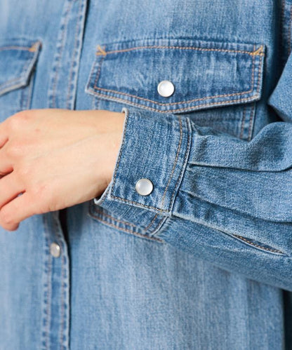 特別款牛仔襯衫連衣裙