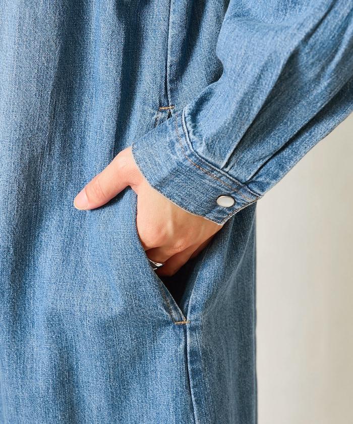 特別款牛仔襯衫連衣裙