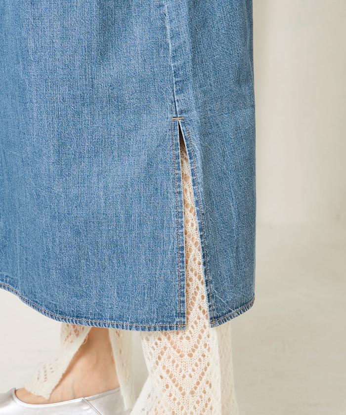 特別款牛仔襯衫連衣裙