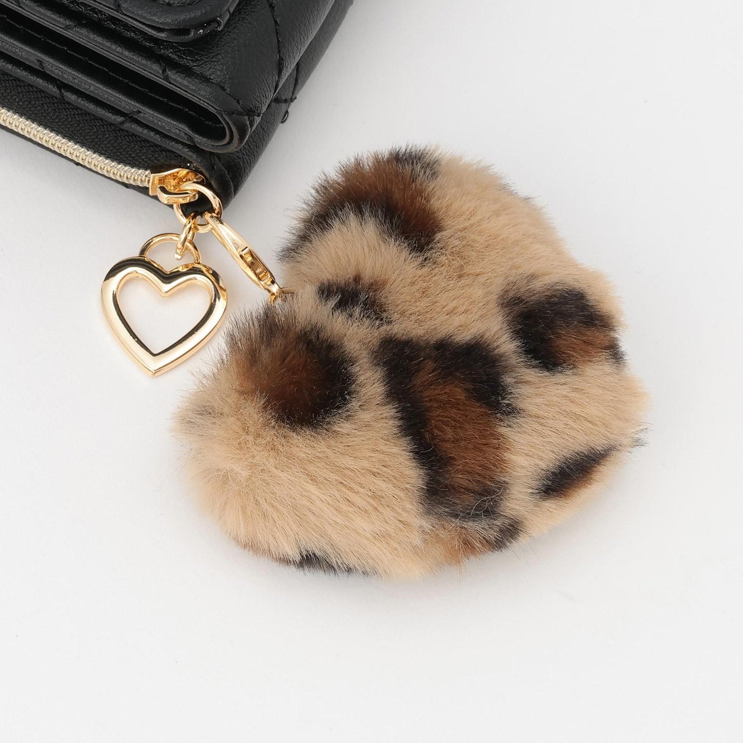 愛心毛絨鏈條錢包