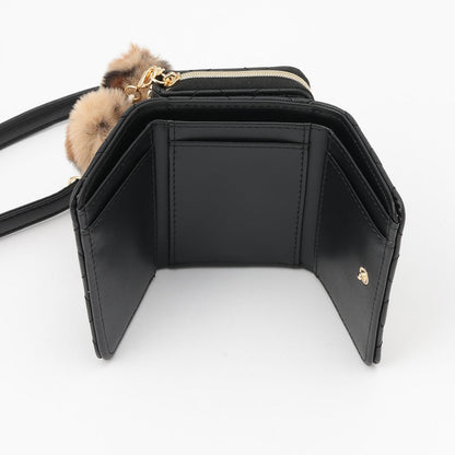 愛心毛絨鏈條錢包