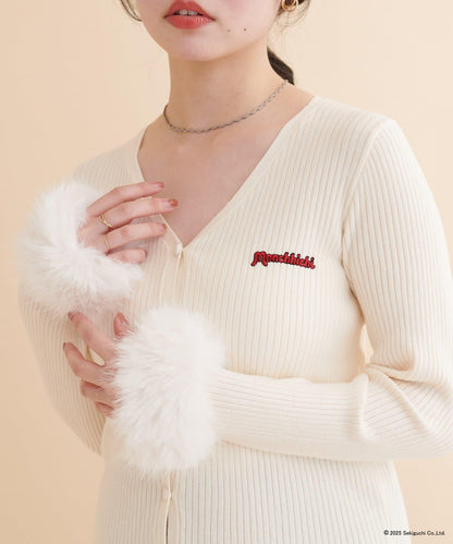 【モンチッチ×natural couture】袖部毛絨針織開衫
