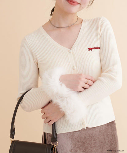 【モンチッチ×natural couture】袖部毛絨針織開衫