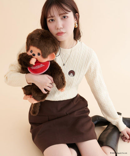 【モンチッチ×natural couture】麻花刺繡針織衫