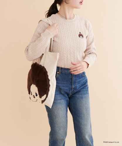 【モンチッチ×natural couture】麻花刺繡針織衫