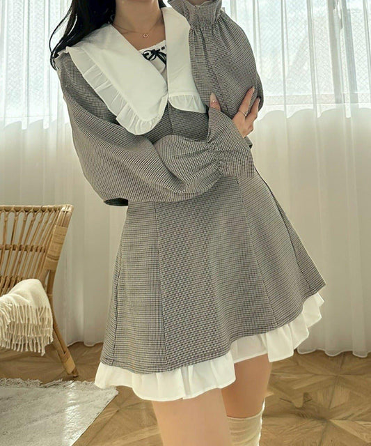 【2026春夏】高腰下襬開叉迷你裙