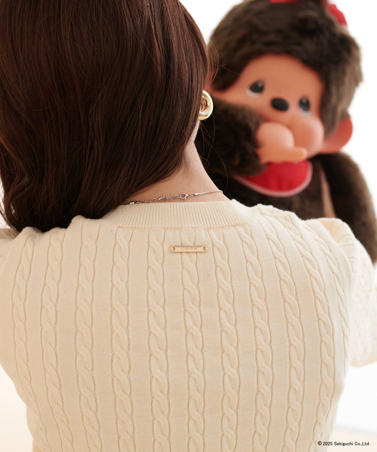 【モンチッチ×natural couture】麻花刺繡針織衫