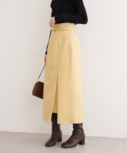 配腰帶修身半身裙