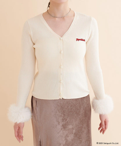 【モンチッチ×natural couture】袖部毛絨針織開衫