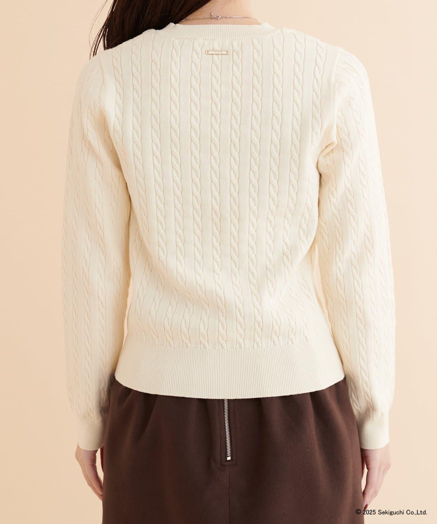 【モンチッチ×natural couture】麻花刺繡針織衫