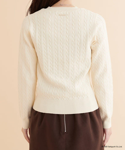 【モンチッチ×natural couture】麻花刺繡針織衫