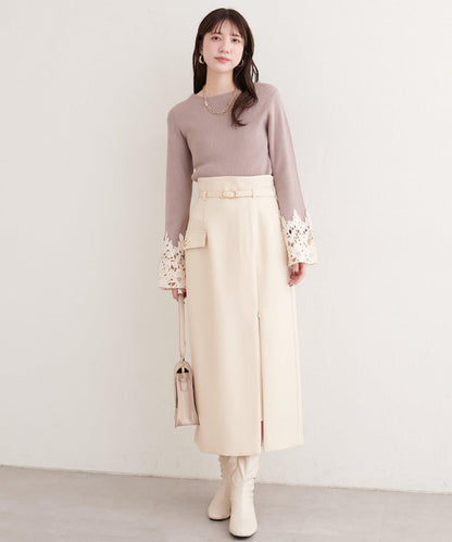 配腰帶修身半身裙