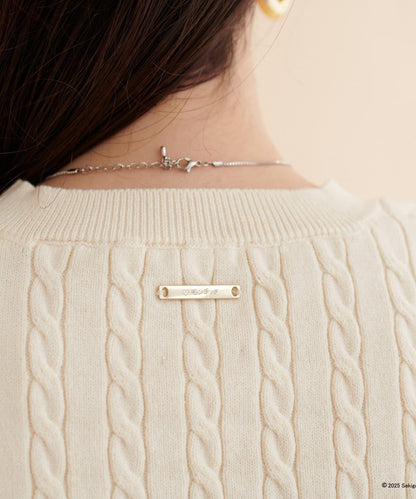 【モンチッチ×natural couture】麻花刺繡針織衫