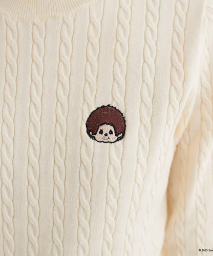 【モンチッチ×natural couture】麻花刺繡針織衫