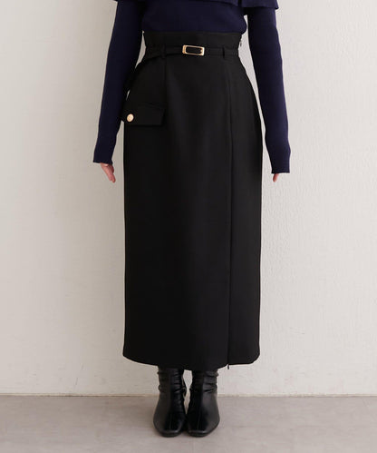 配腰帶修身半身裙