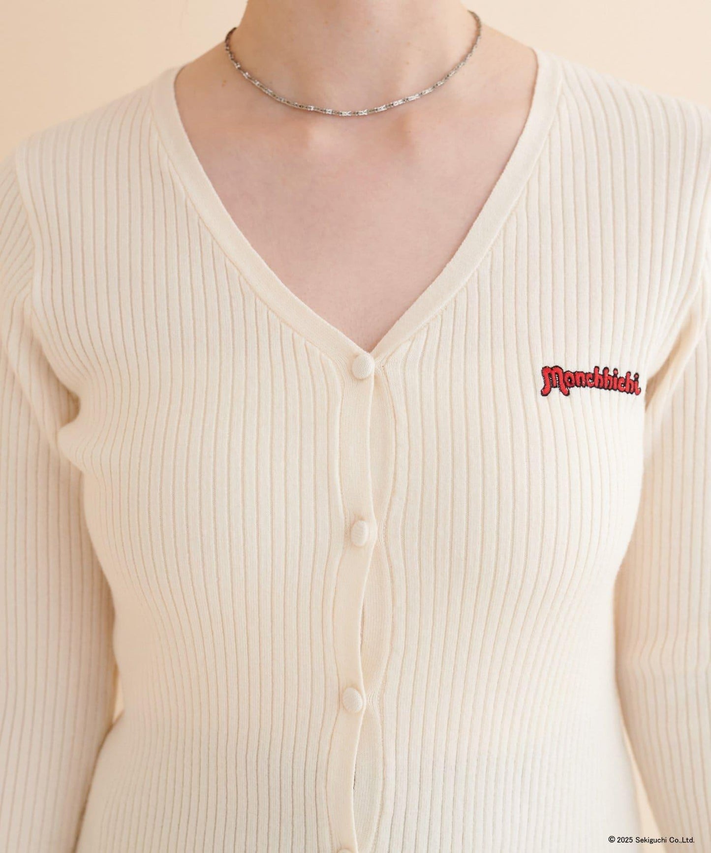 【モンチッチ×natural couture】袖部毛絨針織開衫