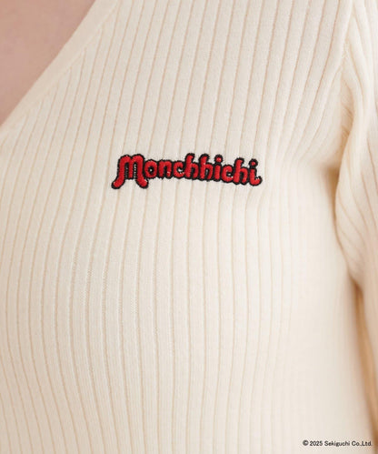 【モンチッチ×natural couture】袖部毛絨針織開衫