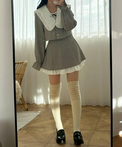 【2026春夏】不對稱荷葉邊領夾克