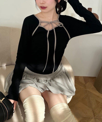 【2026春夏】多穿法上衣+泡泡迷你裙套裝