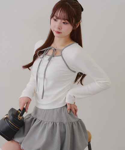 【2026春夏】多穿法上衣+泡泡迷你裙套裝