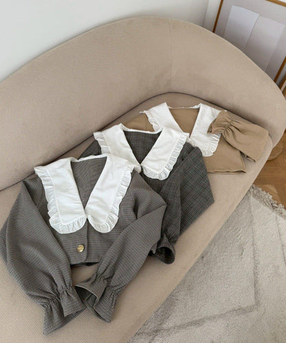 【2026春夏】不對稱荷葉邊領夾克